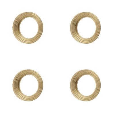 Loops 4 Pack Reeded Outer Roses For Escutcheons In Satin Brass FinishSolid Brass Key Hole Cover from B&Q