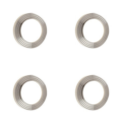 Loops 4 Pack Elegant Reeded Outer Roses For Escutcheons In Satin Nickel FinishSolid Brass Key Hole Cover from B&Q