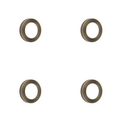 Loops 4 Pack Stylish Knurled Outer Rose For Antique Brass EscutcheonSolid Brass Key Hole Cover from B&Q
