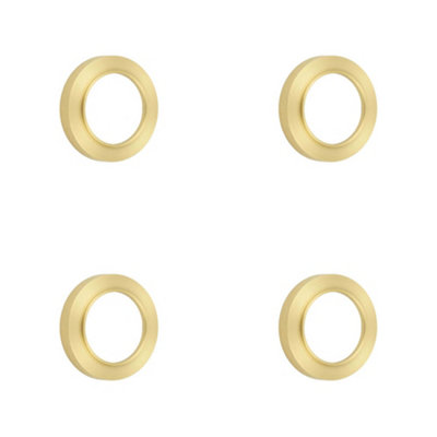 Loops 4 Pack Stylish Knurled Outer Rose For Escutcheon In Satin BrassSolid Brass Key Hole Cover from B&Q