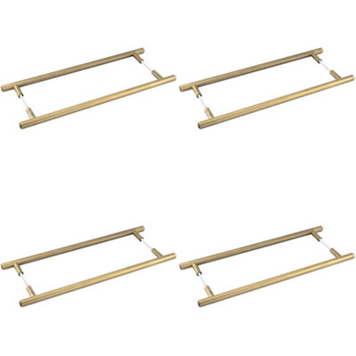 Loops 4 Pack Antique Brass Pull Handle 425mm Back To Back Design For Stylish InteriorsDoor Handle from B&Q