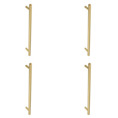 Loops 4 Pack Stylish Satin Brass Pull Handle 425mm For Modern InteriorsDoor Handle from B&Q