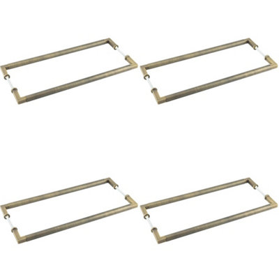 Loops 4 Pack Antique Brass Pull Handle 425mm Back To Back For Cabinets And DoorsDoor Handle from B&Q