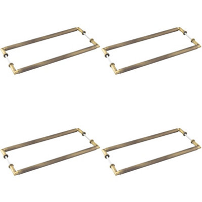 Loops 4 Pack Elegant Antique Brass Pull Handle 425mm Back To Back For Stylish Home DecorDoor Handle from B&Q