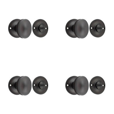 Loops 4 Pack Elegant 40mm Turn & Release In Dark Bronze For Luxury DoorsDoor Handle from B&Q