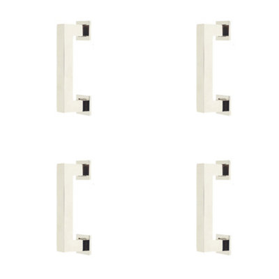 Loops 4 Pack Sleek 96mm Polished Nickel Cabinet Handle For Modern InteriorsKitchen Drawer Pull Handle