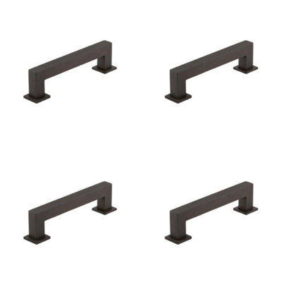 B&Q -  4 Pack Modern 128mm Dark Bronze Cabinet Handle For Stylish InteriorsKitchen Drawer Pull Handle