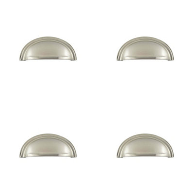 B&Q -  4 Pack Satin Nickel Cup Pulls For Cabinetry UpgradeKitchen Drawer Pull Handle