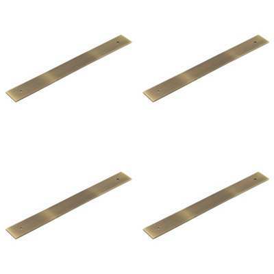 Loops 4 Pack Stylish Antique Brass Backplates For Cabinet Handle 268X30mmKitchen Drawer Pull Handle from B&Q