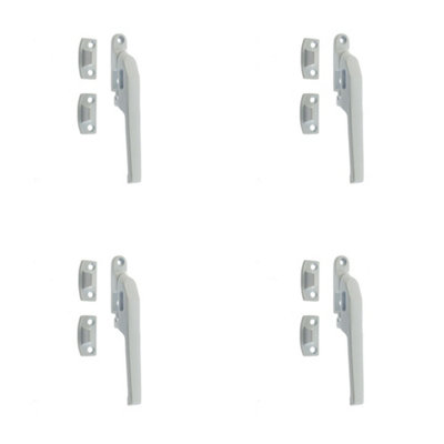 Loops 4 Pack Premium 124mm White Non-Lockable Casement Fasteners For Modern WindowsWindow Handle from B&Q