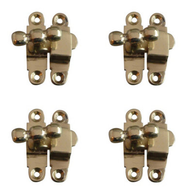 Loops 4 Pack Premium 40mm Polished Brass Showcase Catch For CabinetsCupboard Door Catch from B&Q