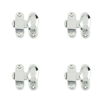 Loops 4 Pack High-Quality 51mm Polished Chrome Showcase Catch By Frelan HardwareCupboard Door Catch from B&Q