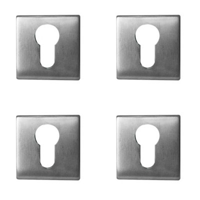 Loops 4 Pack Elegant Square Euro Profile Escutcheon For Enhanced SecurityKey Hole Cover from B&Q