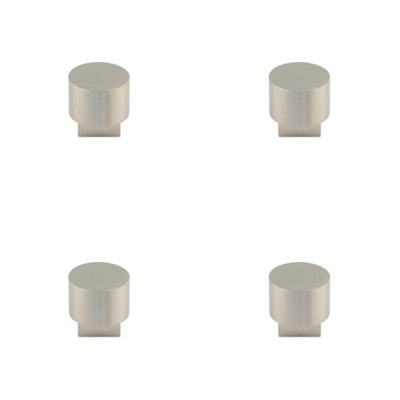 B&Q -  4 Pack Stylish Round Cupboard Knob In Satin Nickel FinishKitchen Cabinet Knob