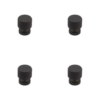 B&Q -  4 Pack Stylish Dark Bronze Knurled Cupboard Knob For Home RenovationKitchen Cabinet Knob