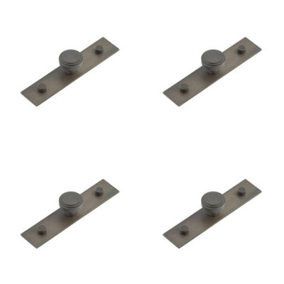 Loops 4 Pack Elegant 30mm Dark Bronze Cupboard Knob With Plain Backplate KitchenCabinet Knob from B&Q