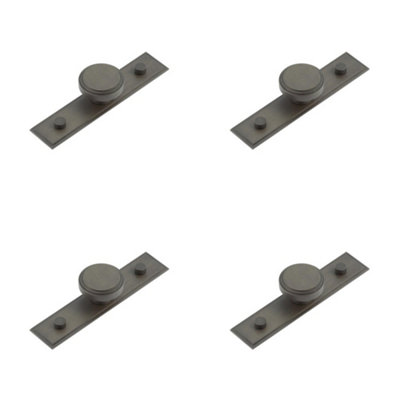 B&Q -  4 Pack Stylish 40mm Dark Bronze Cupboard Knob With Stepped BackplateKitchen Cabinet Knob
