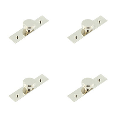 Loops 4 Pack Stylish 40mm Polished Nickel Cupboard Knob With Backplate Kitchen Cabinet Knob from B&Q