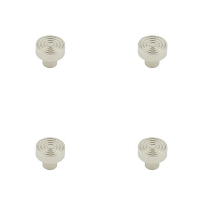 B&Q -  4 Pack Elegant 30mm Polished Nickel Cupboard Knob For Stylish Home DecorKitchen Cabinet Knob