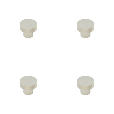 B&Q -  4 Pack Modern 30mm Polished Nickel Cupboard Knob For Stylish Home DecorKitchen Cabinet Knob