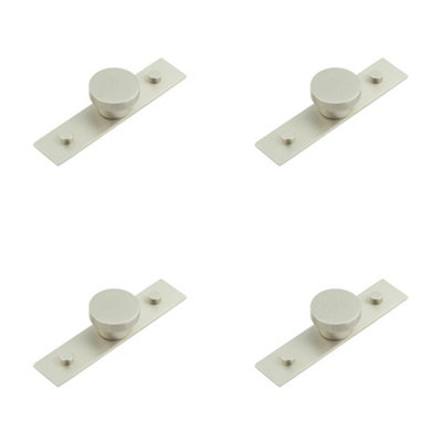 Loops 4 Pack Stylish 40mm Satin Nickel Cupboard Knob With BackplateKitchen Cabinet Knob from B&Q