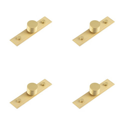 Loops 4 Pack Elegant 30mm Stepped Satin Brass Cupboard Knob For Home DecorKitchen Cabinet Knob