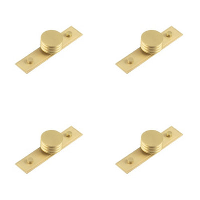 Loops 4 Pack Elegant 40mm Stepped Satin Brass Cupboard Knob For Home DecorKitchen Cabinet Knob