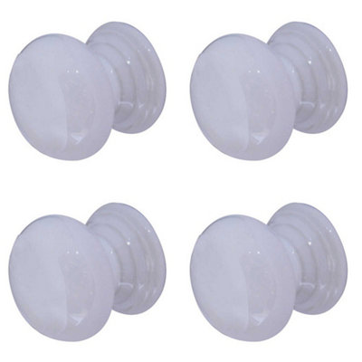 Loops 4 Pack Elegant 50mm White Porcelain Cupboard Knob For Classic StyleKitchen Cabinet Knob from B&Q