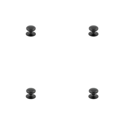 Loops 4 Pack Elegant 32mm Traditional Black Cupboard Knob For CabinetsKitchen Cabinet Knob