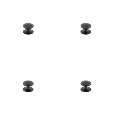 Loops 4 Pack Stylish 38mm Traditional Black Cupboard Knob For CabinetsKitchen Cabinet Knob