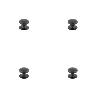 Loops 4 Pack 42mm Traditional Black Cupboard Knob For CabinetsKitchen Cabinet Knob