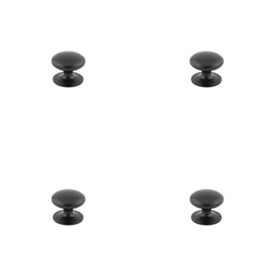 B&Q -  4 Pack Elegant Traditional Black Cupboard Knob50mm DiameterKitchen Cabinet Knob