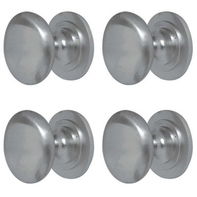 B&Q -  4 Pack Premium Satin Chrome 50mm Cupboard Knob For Stylish Furniture DecorKitchen Cabinet Knob
