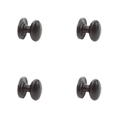 Loops 4 Pack Elegant Black Oval Cupboard Knob 27X36mm For Timeless InteriorsKitchen Cabinet Knob