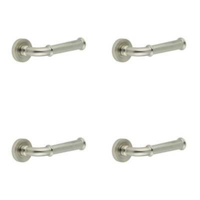 Loops 4 Pack Elegant Satin Nickel Lever Door Handle For Modern Interiors - Interior Handle
