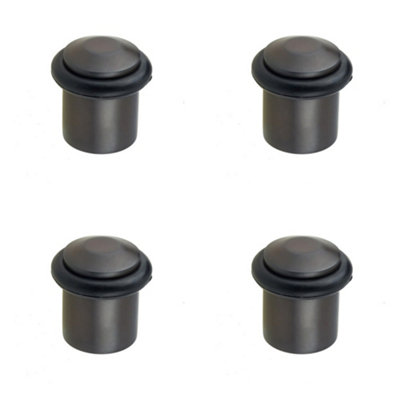 Loops 4 Pack Elegant Chamfered Door Stops In Dark Bronze Finish For Stylish InteriorsSolid Brass & Rubber Stopper from B&Q