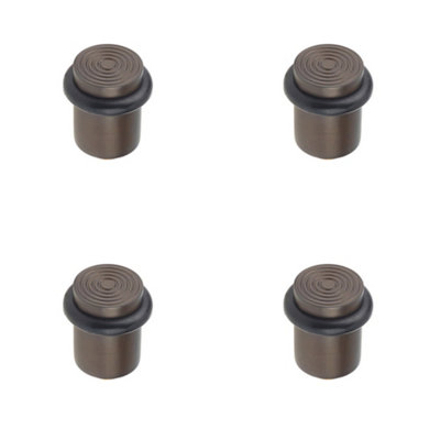 Loops 4 Pack Elegant Reeded Door Stops In Dark Bronze FinishSolid Brass & Rubber Stopper from B&Q