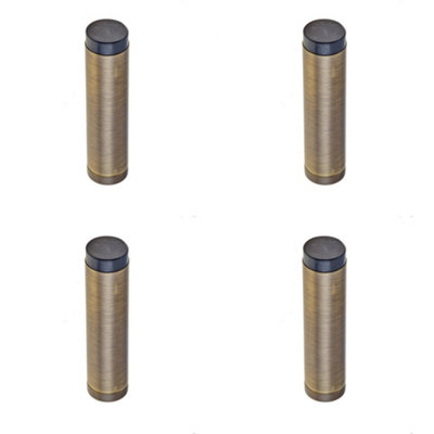 Loops 4 Pack Stylish Wall Mounted Door Stop In Antique Brass FinishSolid Brass & Rubber Stopper from B&Q