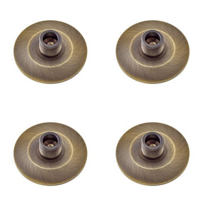 Loops 4 Pack Stylish Chamfered Wall-Mounted Doorstops In Antique Brass FinishSolid Brass & Rubber Stopper from B&Q
