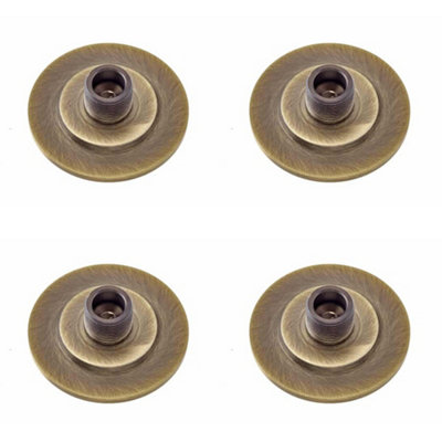 Loops 4 Pack Stylish Stepped Base Wall-Mounted Doorstops In Antique Brass FinishSolid Brass & Rubber Stopper from B&Q