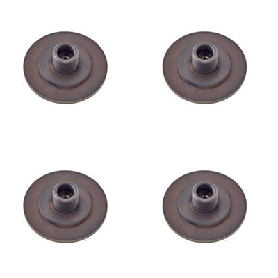 Loops 4 Pack Stylish Stepped Wall-Mounted Door Stops In Dark Bronze FinishSolid Brass & Rubber Stopper from B&Q