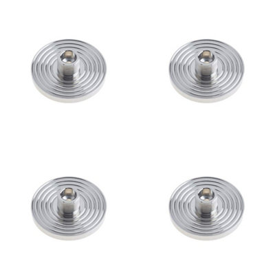 Loops 4 Pack Elegant Reeded Wall-Mounted Doorstop In Polished Nickel FinishSolid Brass from B&Q