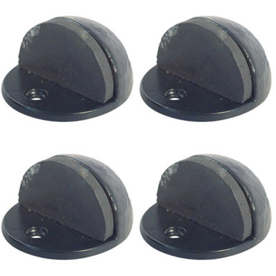 Loops 4 Pack Durable Black Antique Floor Mounted Doorstops44X26mmRubber Stopper Protector from B&Q