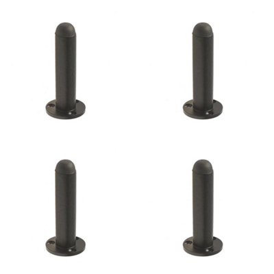 Loops 4 Pack Charming Antique Black Wall Mounted Doorstops90mmRubber Stopper Protector from B&Q