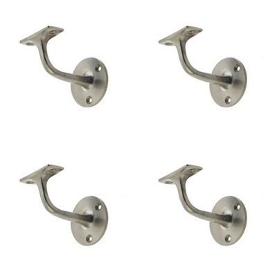 Loops 4 Pack Durable 75mm Satin Nickel Zinc Handrail Brackets For SafetyStair Bannister Holder from B&Q