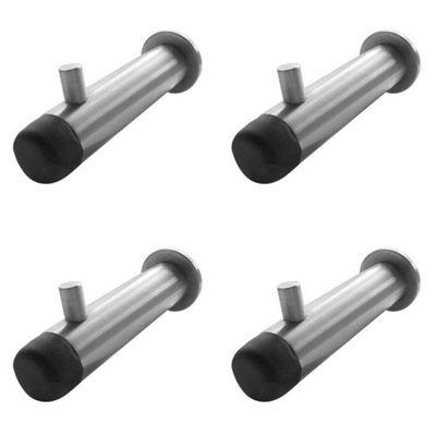 Loops 4 Pack Satin Stainless Steel Buffered Hat And Coat Hook75mm Durable DesignWall Mounted Clothing Hook from B&Q