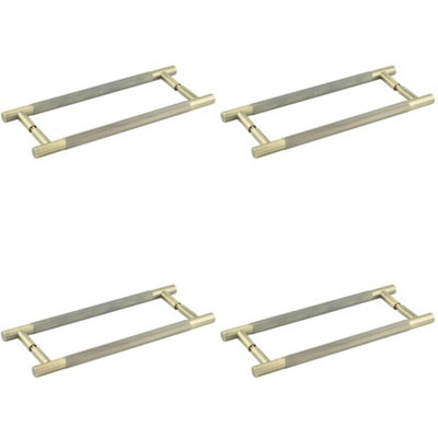 Loops 4 Pack Antique Brass Pull Handle 300mm Back To BackPremium QualityDoor Handle from B&Q