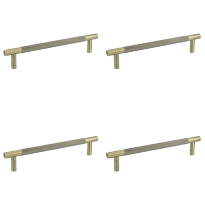 Loops 4 Pack Antique Brass Pull Handle 300mm For Doors And CabinetsDoor Handle from B&Q