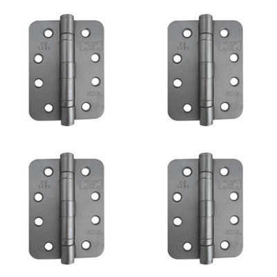 Loops 4 Pack Durable Grade 11 Satin Nickel Steel Ball Bearing Radius Hinge 102X76mm For Heavy-Duty DoorsDoor Hinges from B&Q