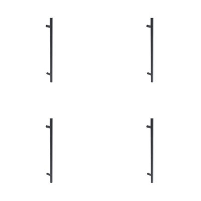 Loops 4 Pack Durable 600mm Matt Black Bolt Through Pull HandleDoor Handle from B&Q